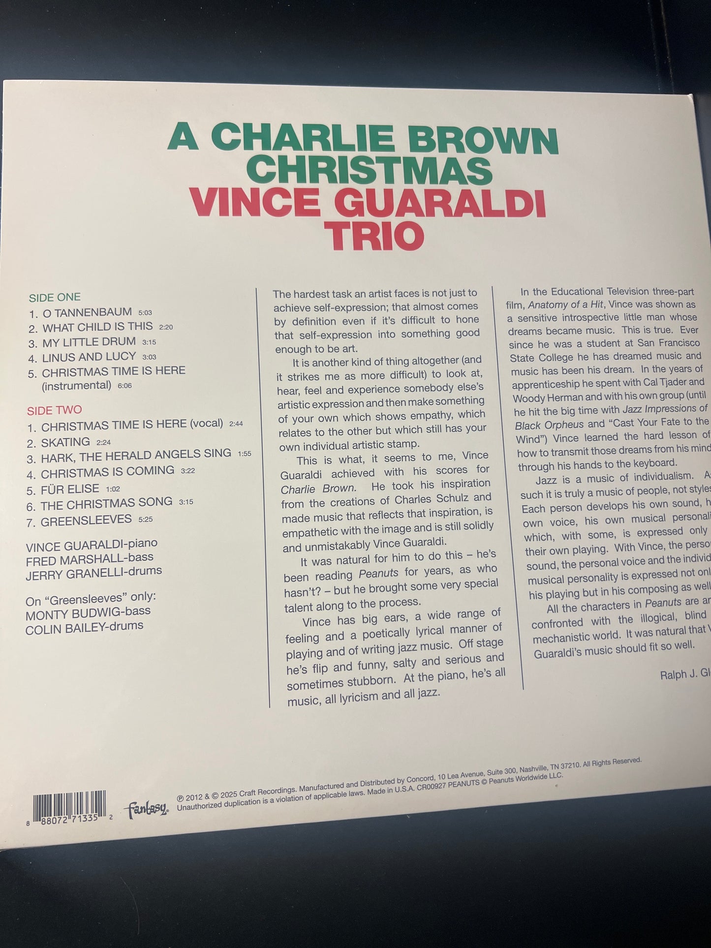 VINCE GUARALDI TRIO - a Charlie Brown Christmas
