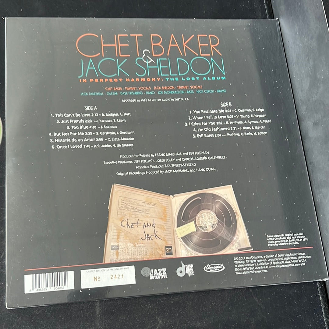 CHET BAKER & JACK SHELDON - In perfect harmony: the lost album