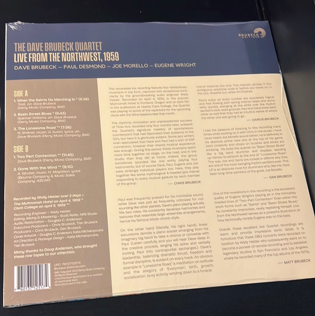 DAVE BRUBECK - live from the northwest, 1959