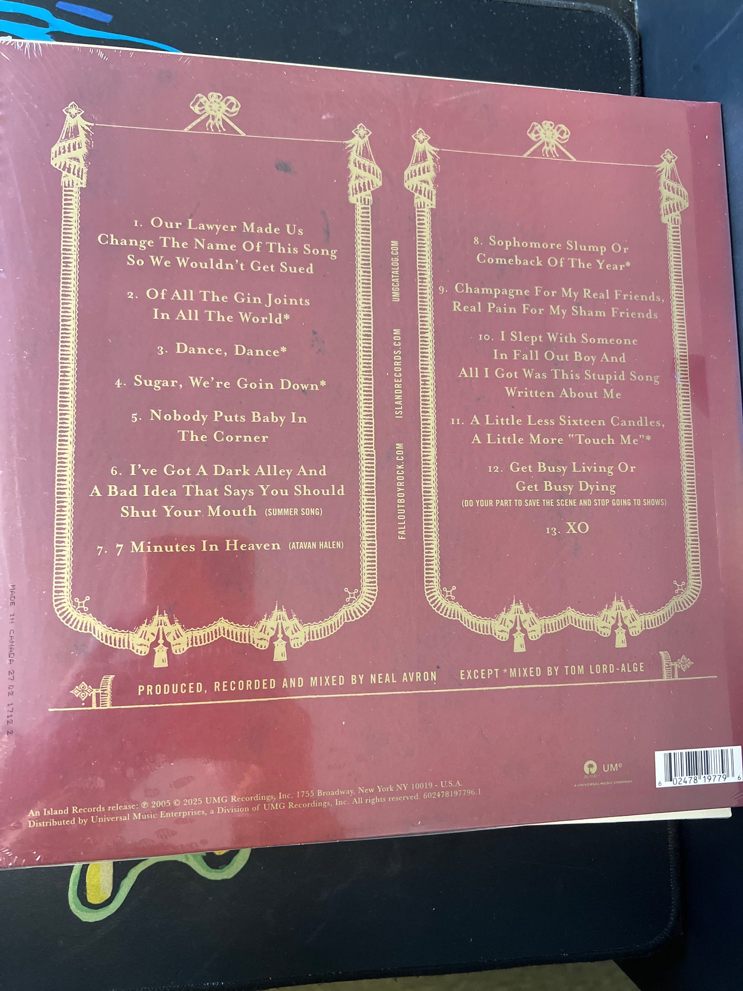FALL OUT BOY - from under the cork tree