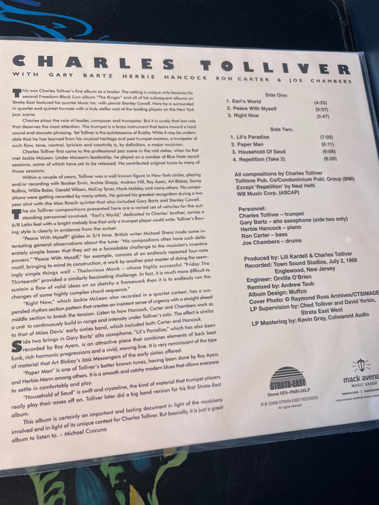 CHARLES TOLLIVER - right now …and then
