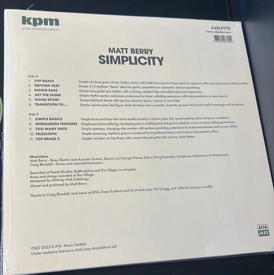 MATT BERRY - simplicity