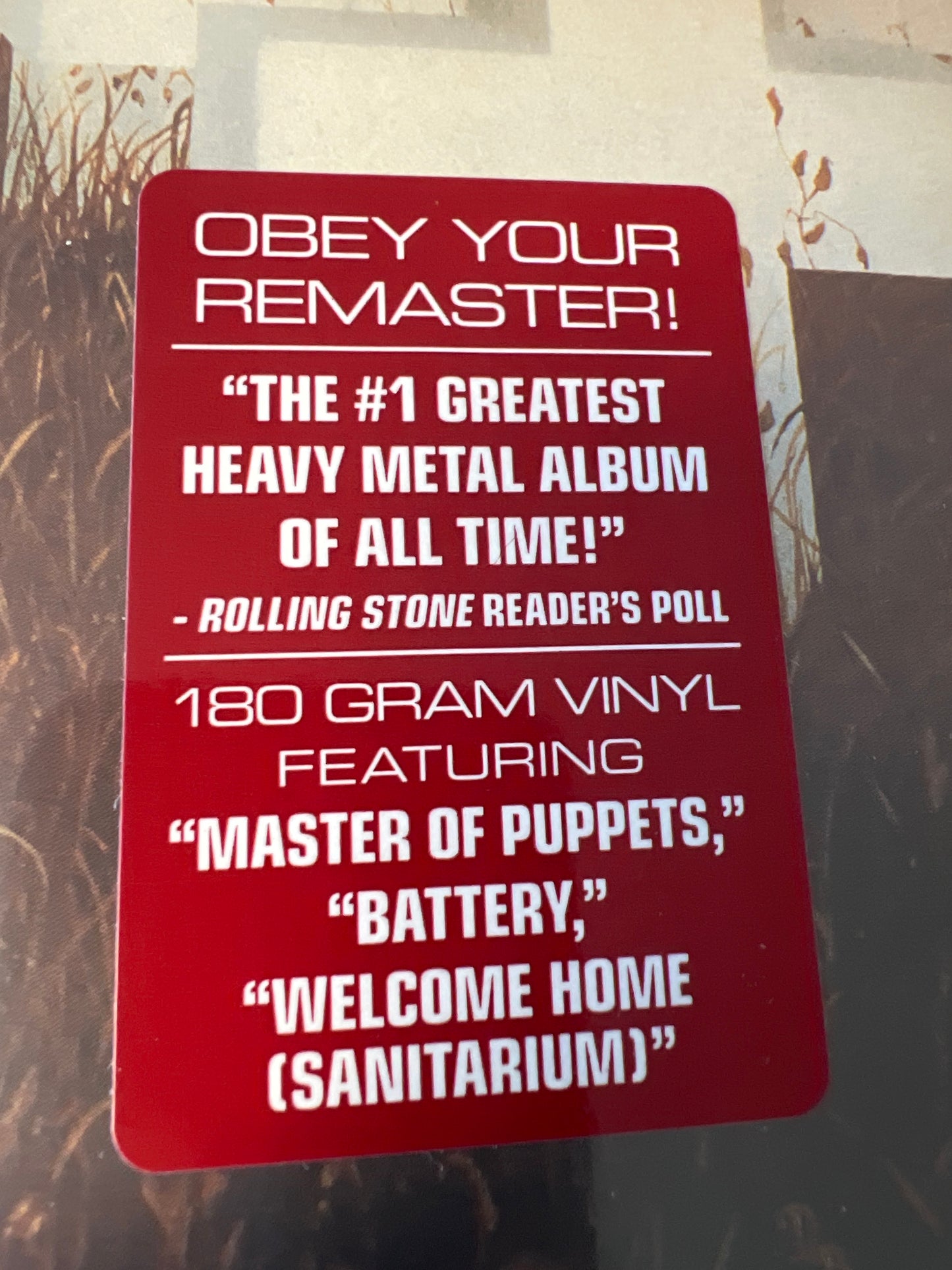 METALLICA “master of puppets”