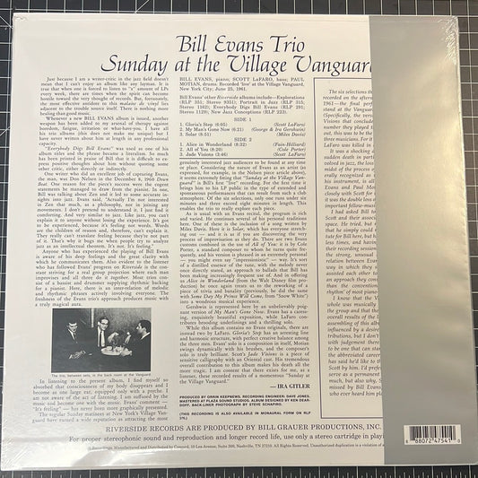 BILL EVANS TRIO - Sunday at the Village Vangard