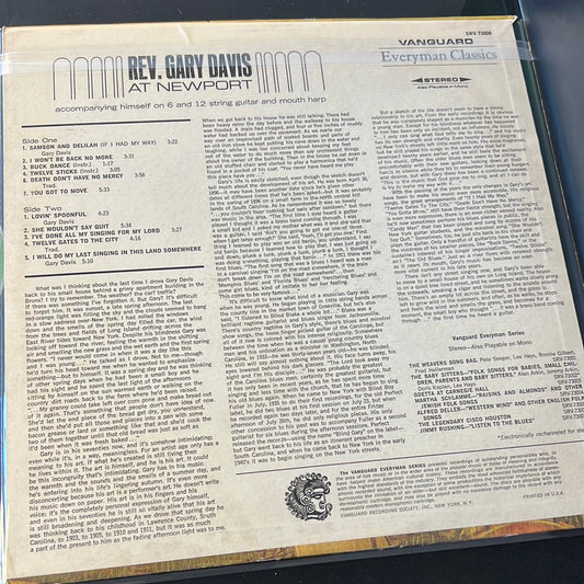 THE REVERED GARY DAVIS - at Newport