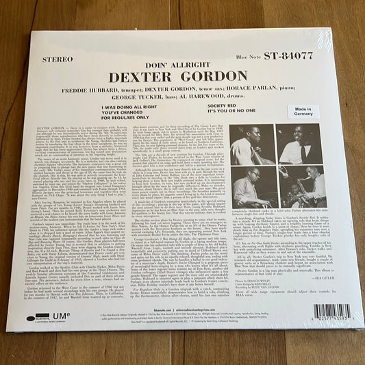 DEXTER GORDON “doin’ alright”