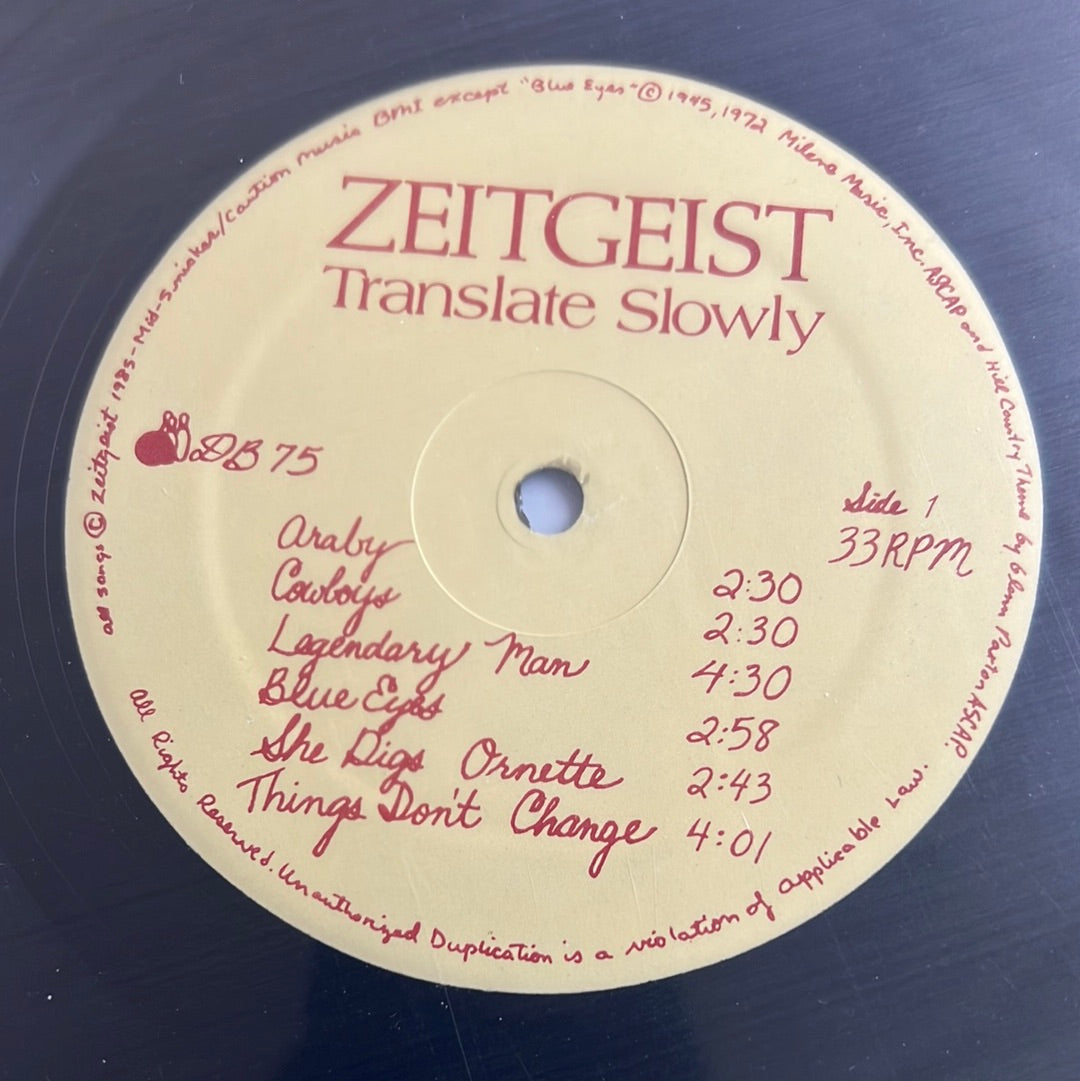 ZEITGEIST “translate slowly”