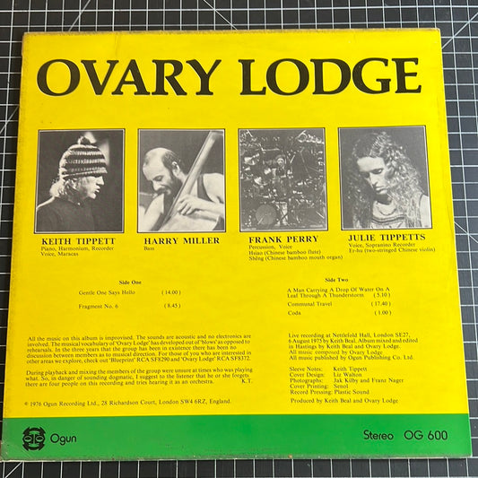 KEITH TIPPETT “ovary lodge”