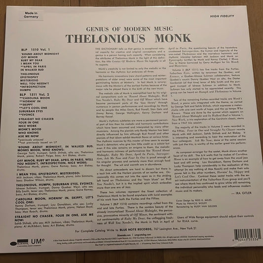 THELONIOUS MONK - genius of modern music volume one