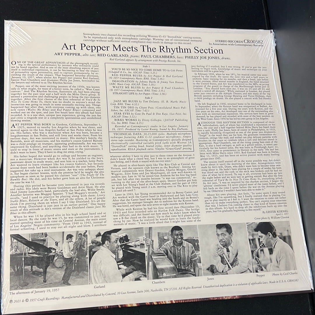 ART PEPPER - meets the rhythm section