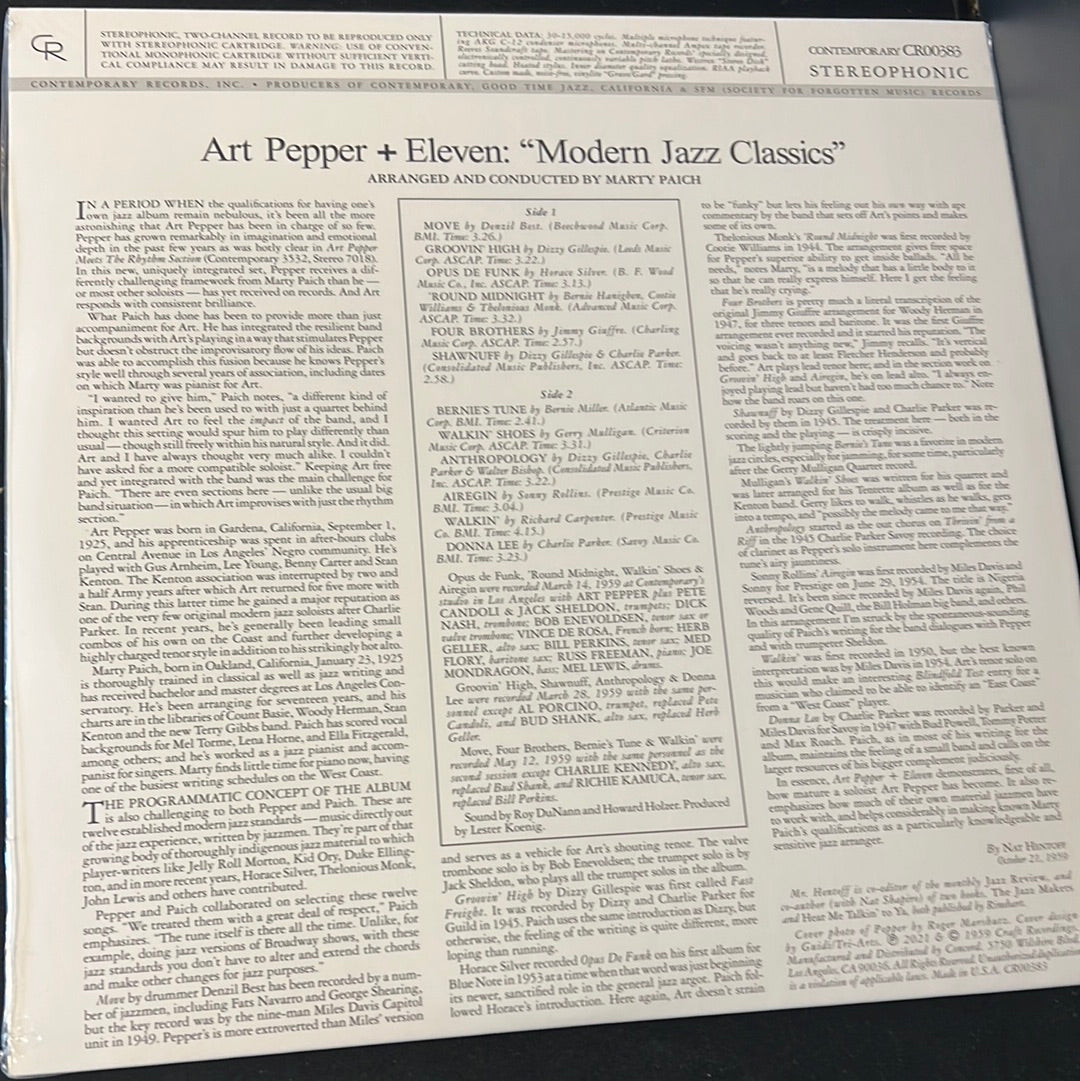 ART PEPPER - + eleven