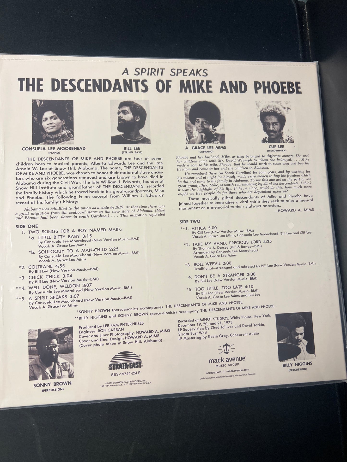 THE DESCENDANTS OF MIKE AND PHOEBE, BILL LEE - a spirit speaks