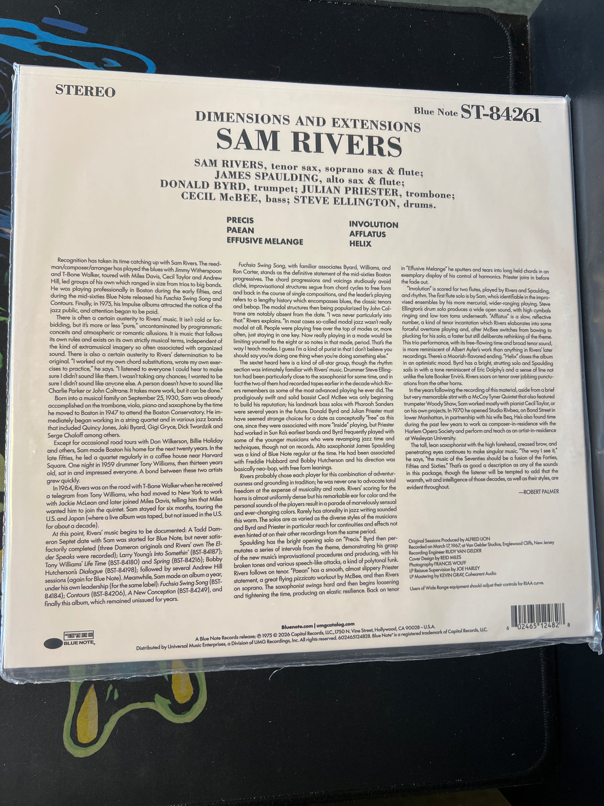 SAM RIVERS - dimensions & extensions