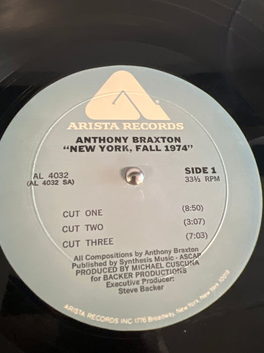 ANTHONY BRAXTON - New York, Fall 1974