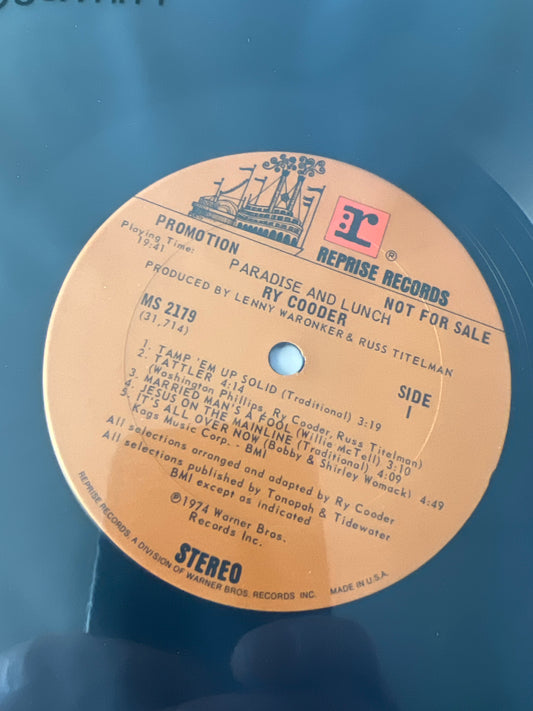 RY COODER - paradise and lunch