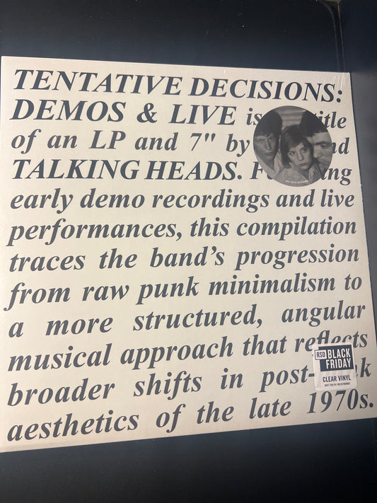 TALKING HEADS - tentative decisions demos & live