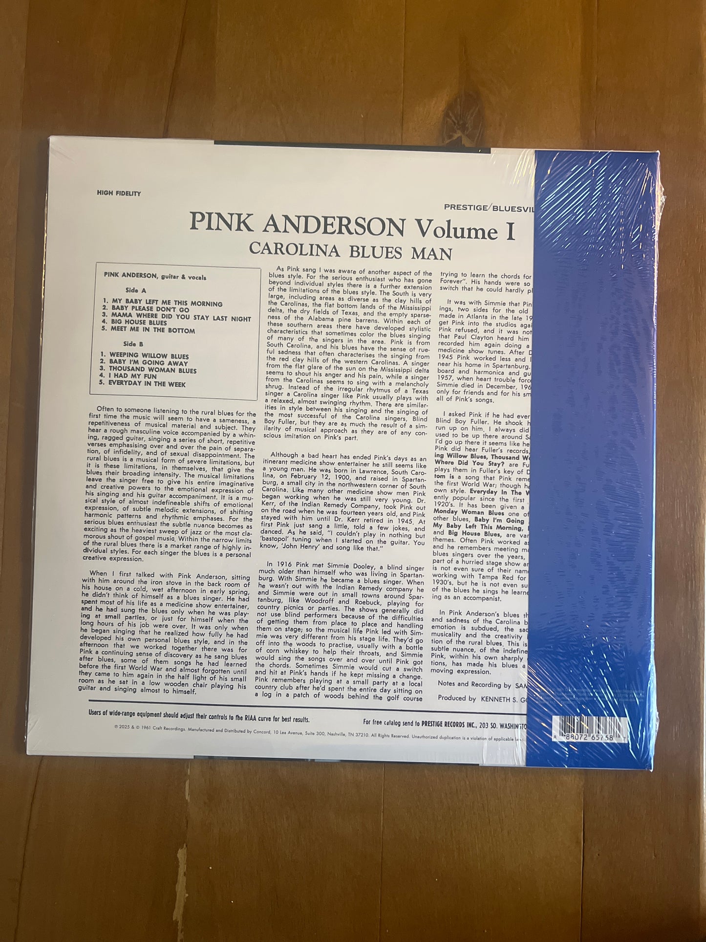 PINK ANDERSON - Carolina Blues Man vol. 1