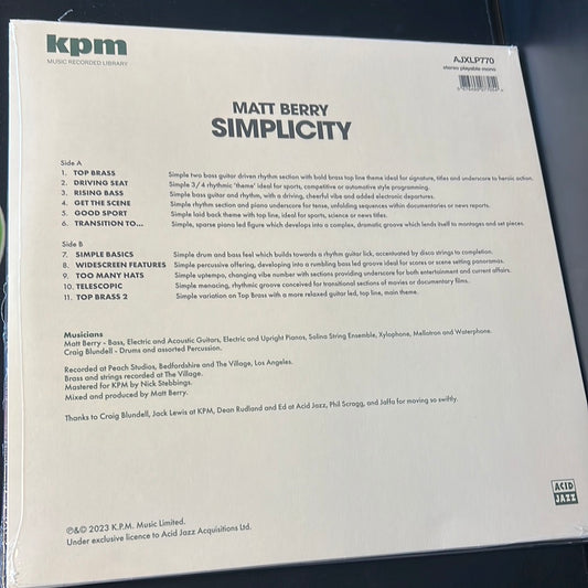 MATT BERRY - simplicity