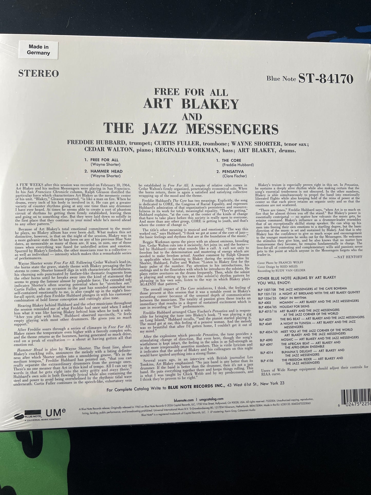 ART BLAKEY - free for all