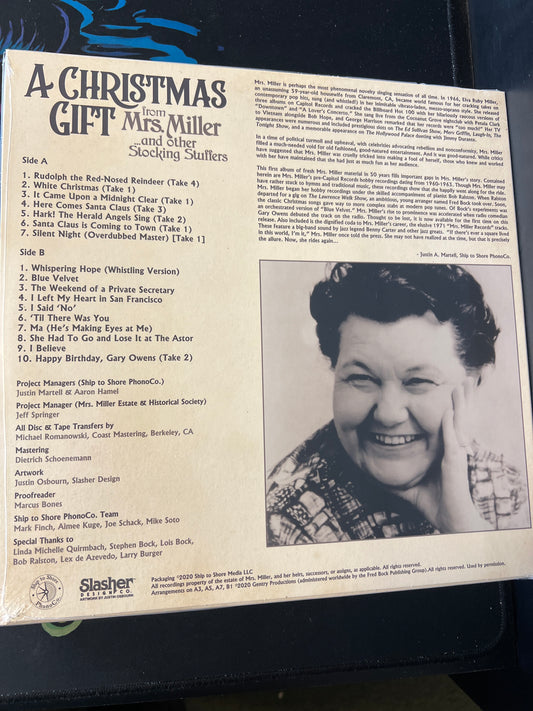 MRS. MILLER - a Christmas gift from Mrs. Miller