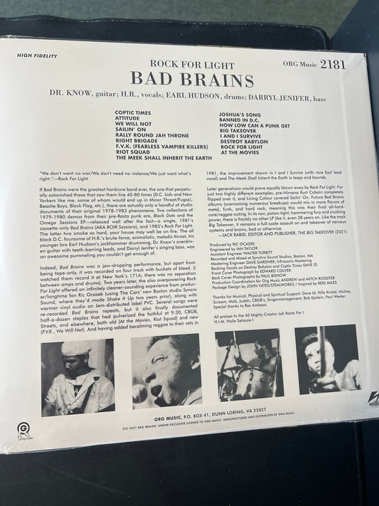BAD BRAINS - rock for light