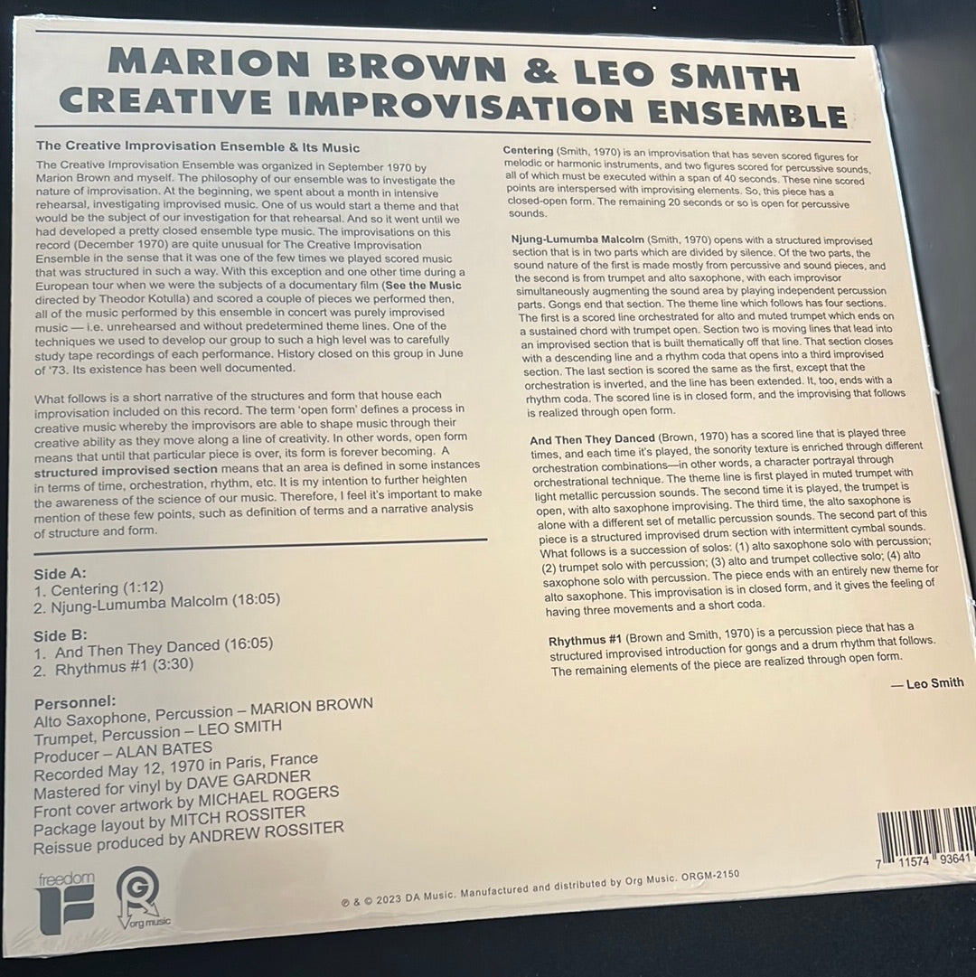 MARION BROWN & LEO SMITH - creative Improvisation ensemble