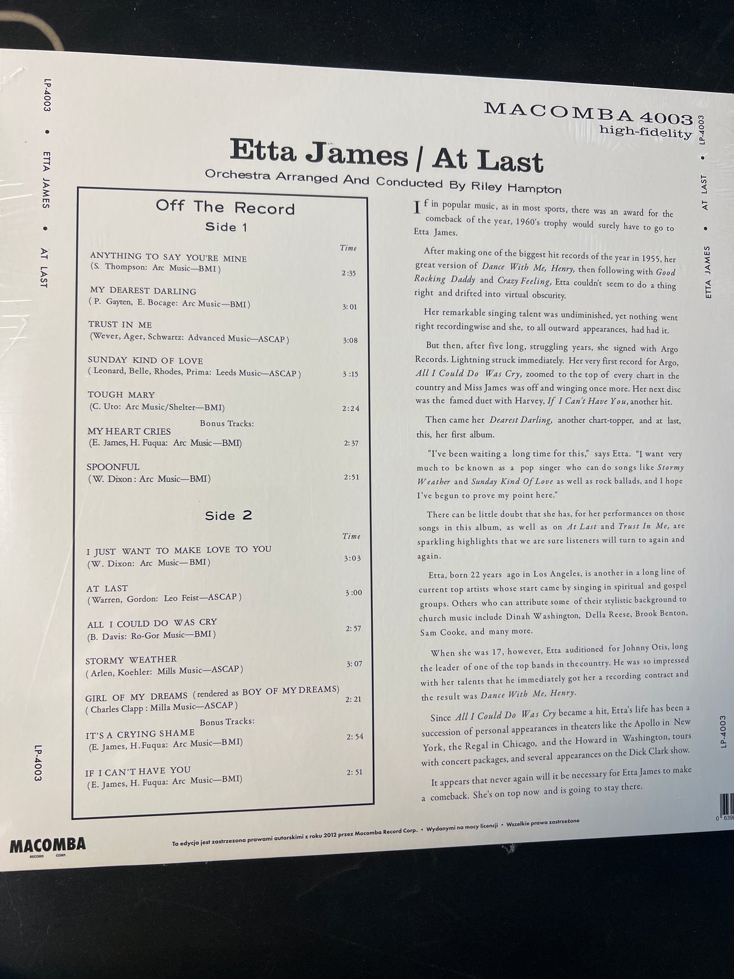 ETTA JAMES - at last!
