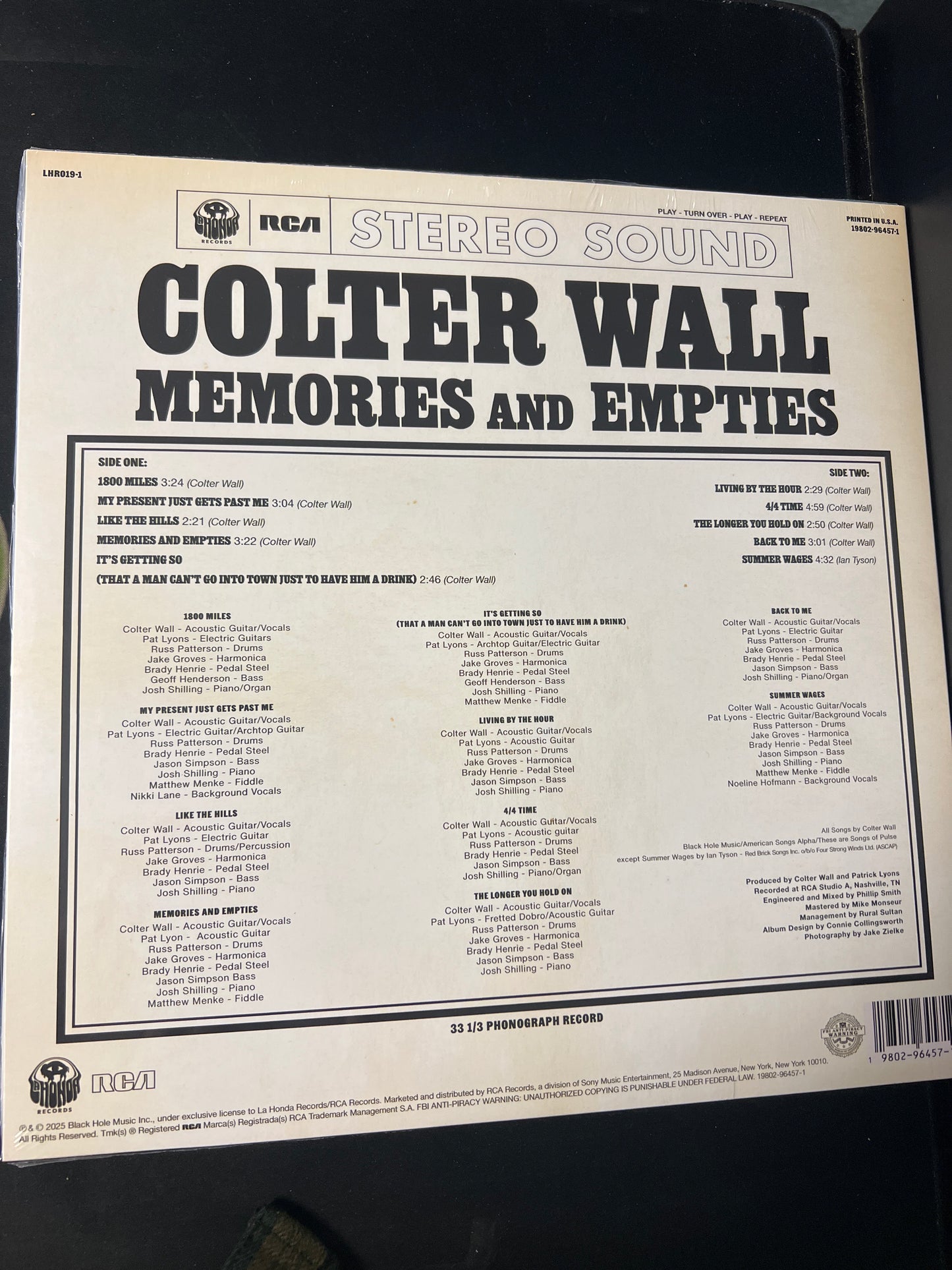 COLTER WALL - memories and empties