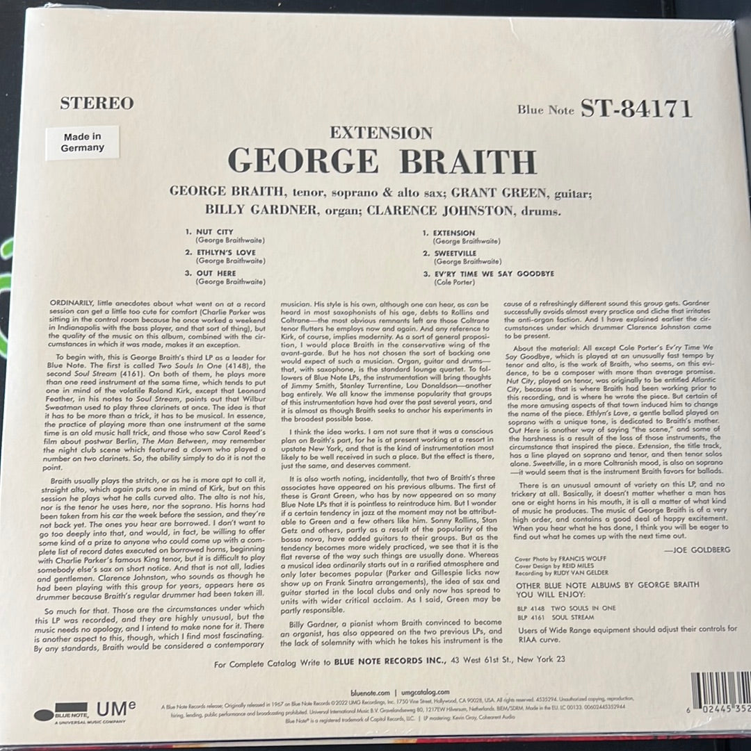 GEORGE BRAITH - extension